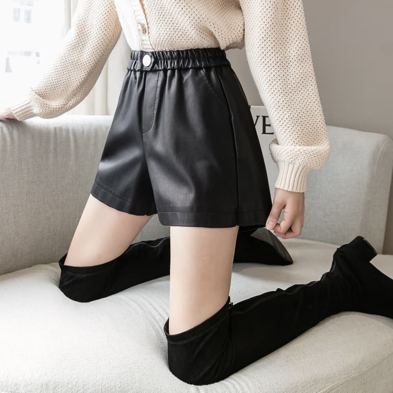 ハイウエスト パンツ ギャザー リボン ウエスト ショートパンツ
