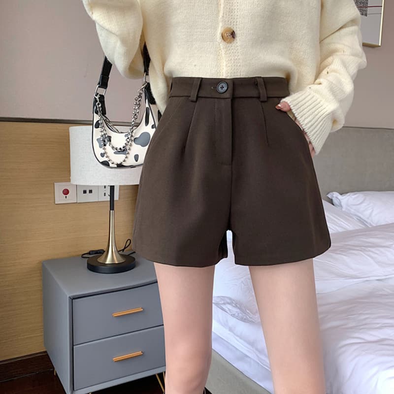 ハイウエスト パンツ きれいめフレアショートパンツ