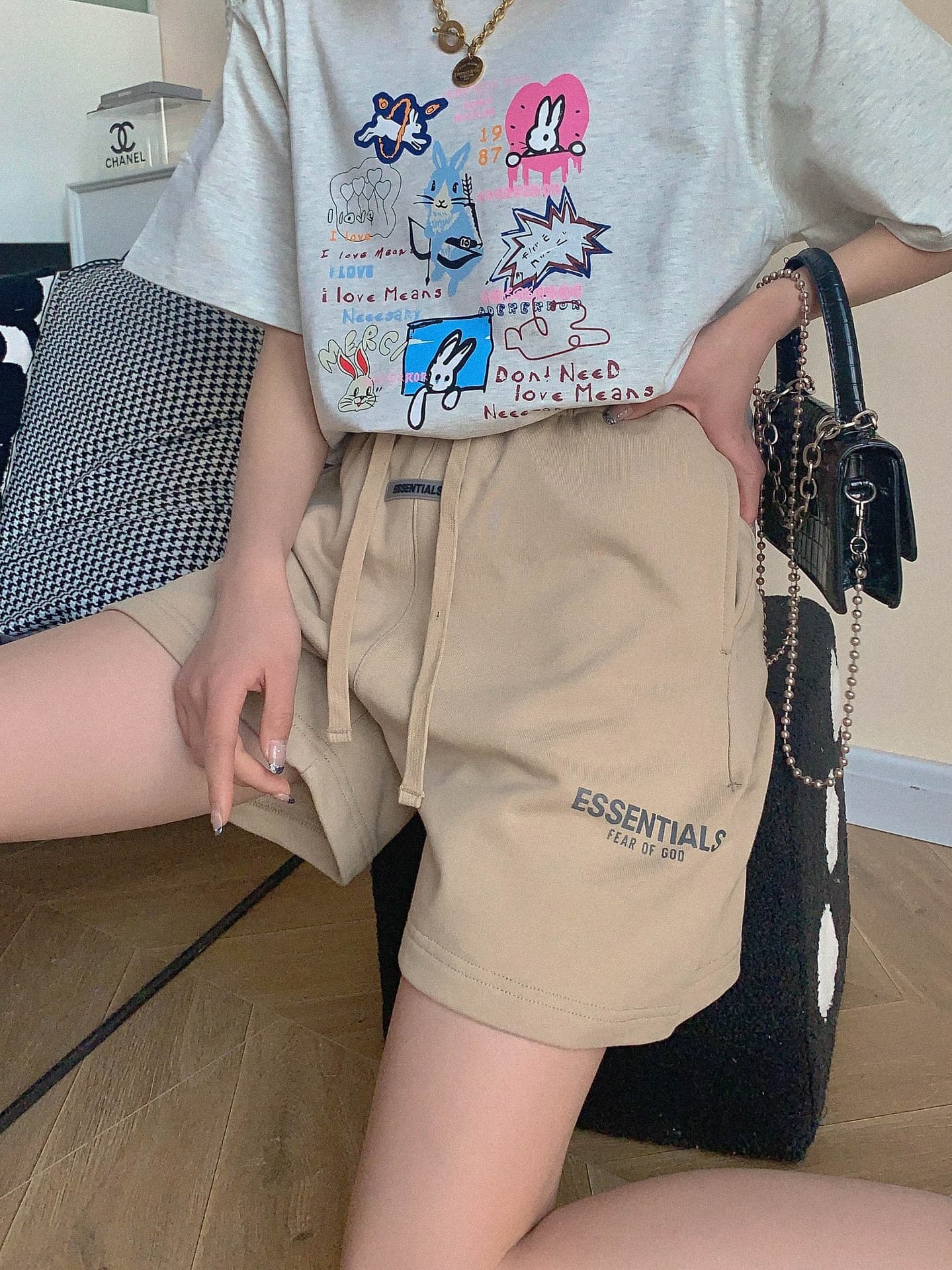 ハイウエスト パンツ ドローコード ハーフウエストパンツ
