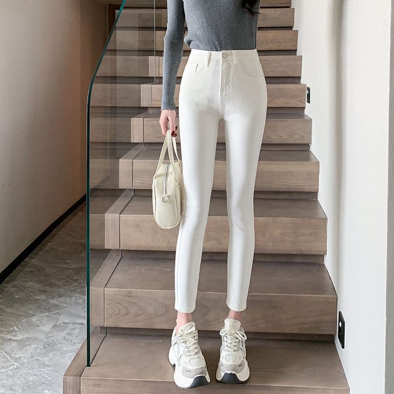 ハイウエスト パンツ 美脚魅せハイウエストスキニーパンツ