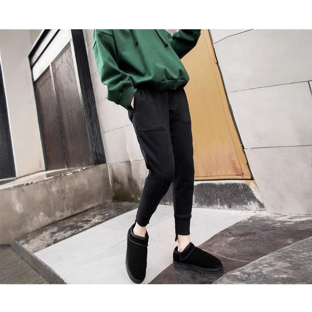 ハイウエスト パンツ ゆるふわ美シルエット 裏起毛テーパードパンツ