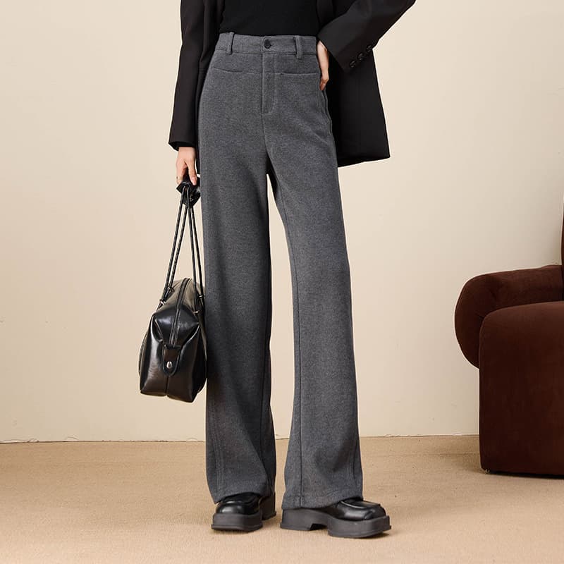 ハイウエスト パンツ ハイウエストストレートワイドパンツ