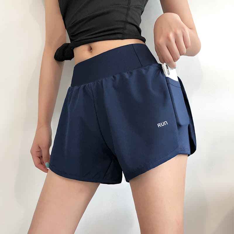 ハイウエスト パンツ シンプルスポーツショートパンツ