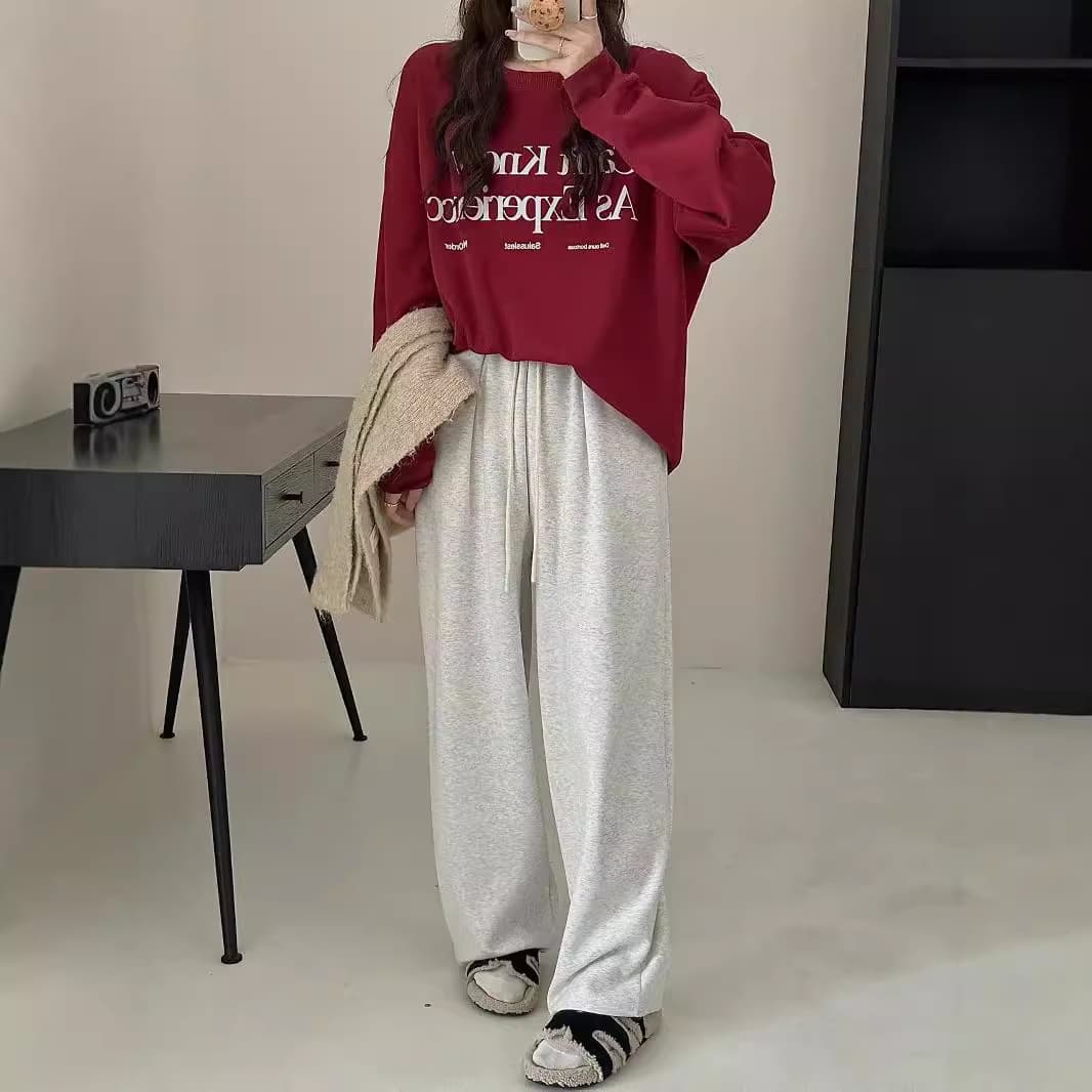 ハイウエスト パンツ ゆったりドロスト ハイウエストスラックス