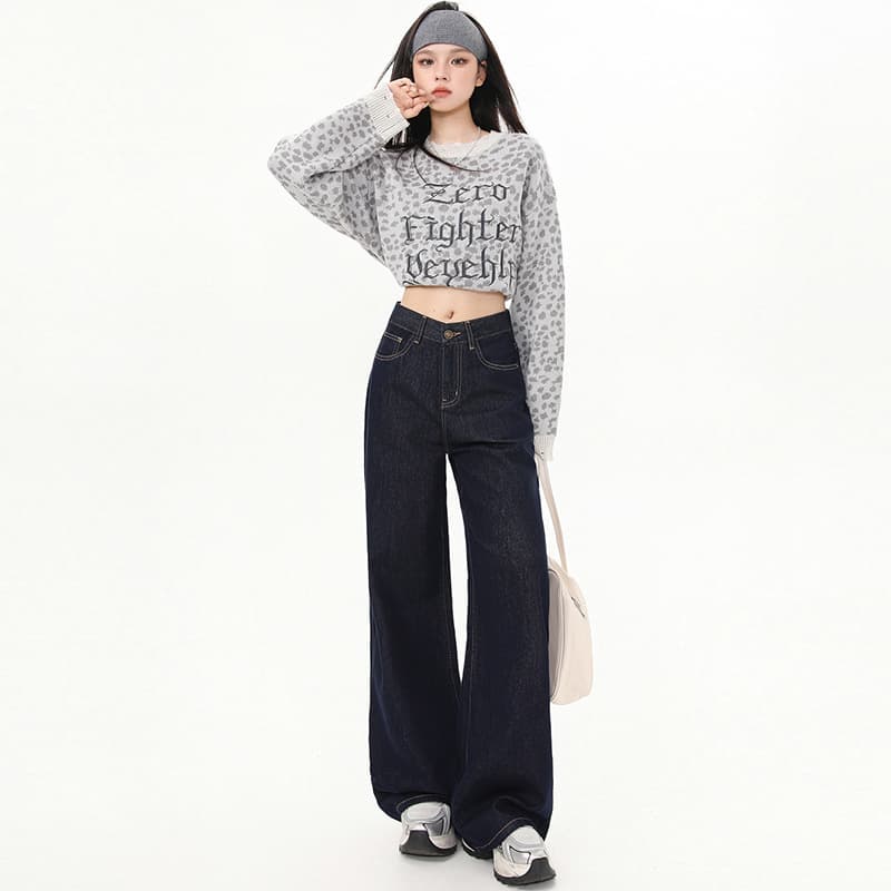 ハイウエスト パンツ 大人の女性向け ハイウエストワイドデニム