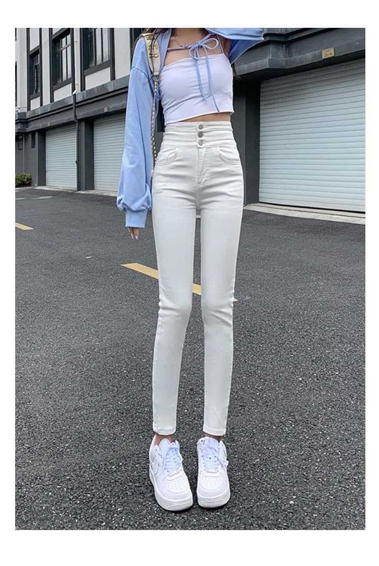 ハイウエスト パンツ すっきりシルエット ハイウエストデニム