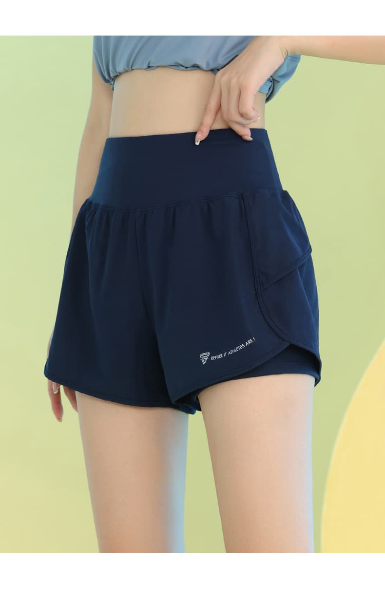 ハイウエスト パンツ スポーティ ハイウエスト 二重構造ショートパンツ