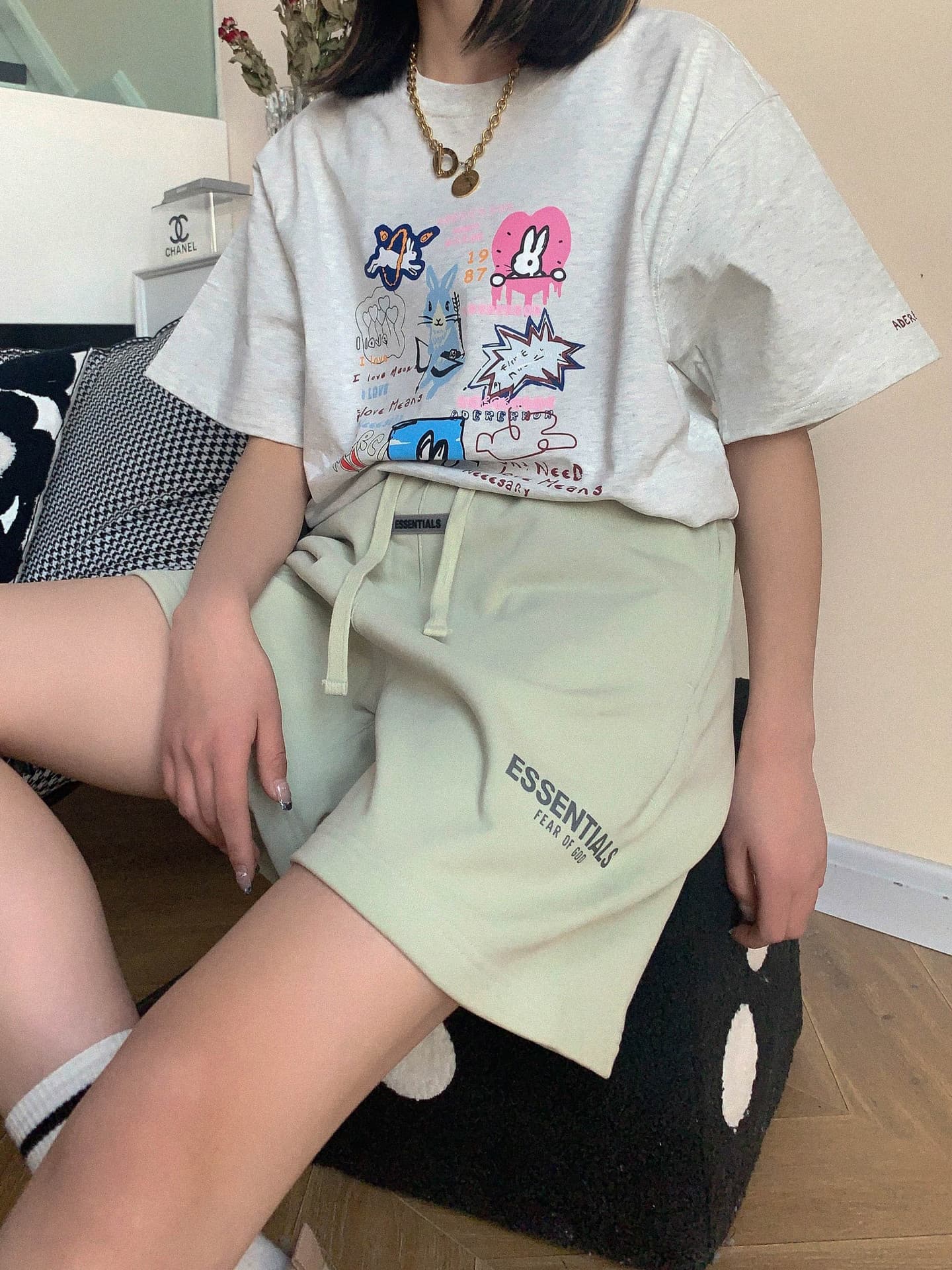 ハイウエスト パンツ ドローコード ハーフウエストパンツ