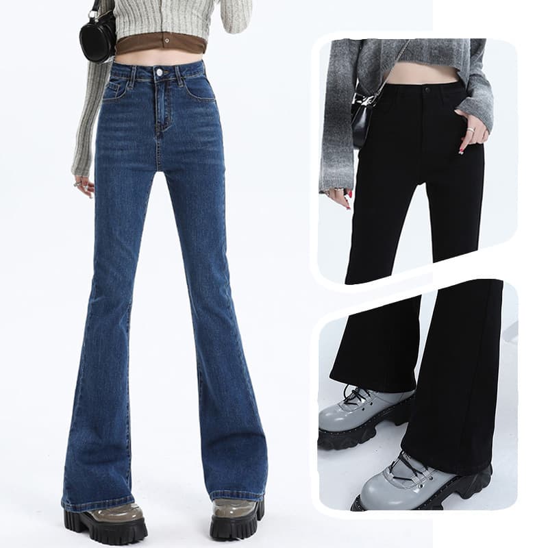 ハイウエスト パンツ 美シルエットハイウエストデニムパンツ