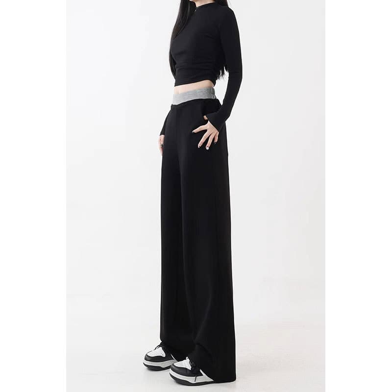 ハイウエスト パンツ ストレートシルエット ハイウエストパンツ