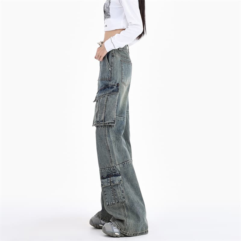 ハイウエスト パンツ スケートガール デニムパンツ