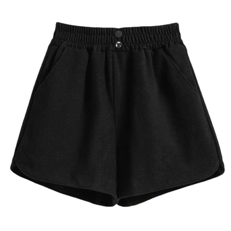 ハイウエスト パンツ もこもこあったか 裏起毛ラウンドショーツ