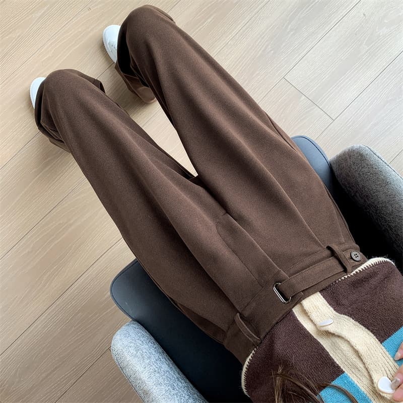ハイウエスト パンツ ベーシック プリーツ ハイウエストスラックス
