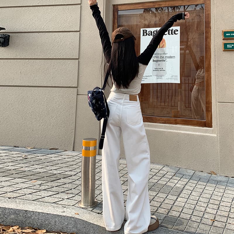 ハイウエスト パンツ ゆったりシルエット ハイウエストワイドパンツ