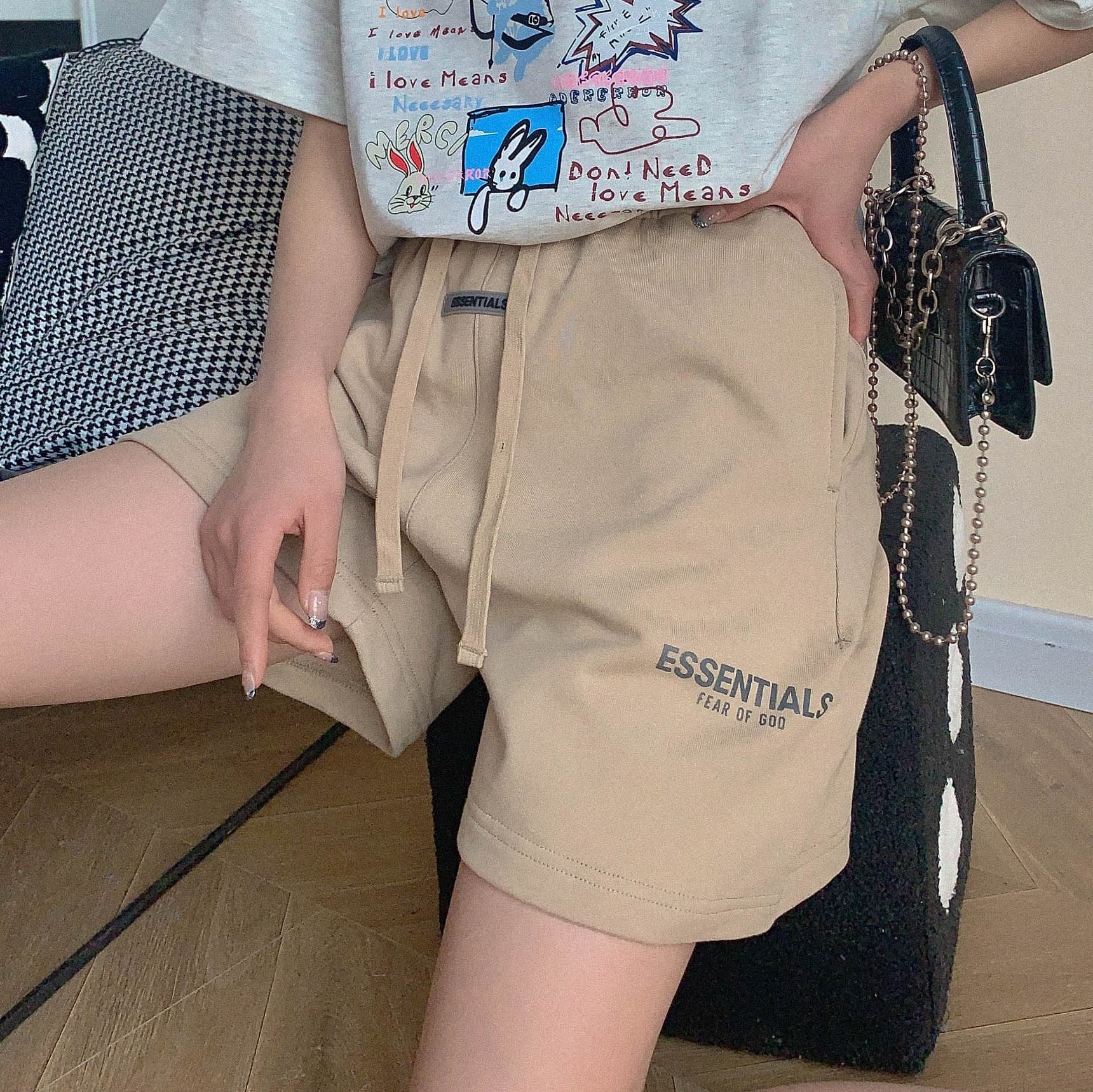ハイウエスト パンツ ドローコード ハーフウエストパンツ