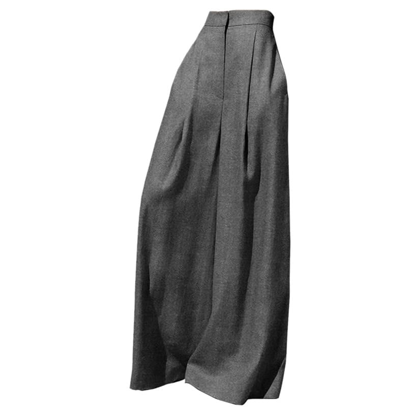 ハイウエスト パンツ ドレープ感際立つワイドシルエットパンツ
