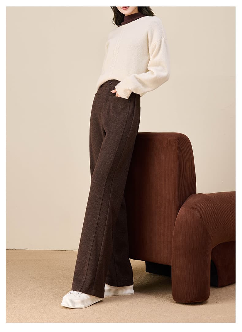 ハイウエスト パンツ ハイウエストストレートワイドパンツ