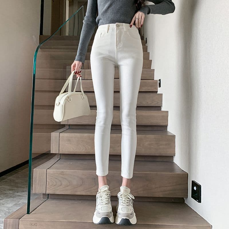 ハイウエスト パンツ 美脚魅せハイウエストスキニーパンツ