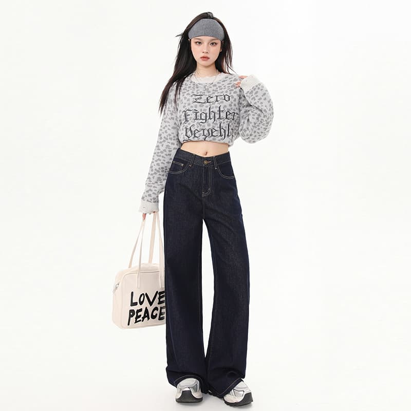 ハイウエスト パンツ 大人の女性向け ハイウエストワイドデニム