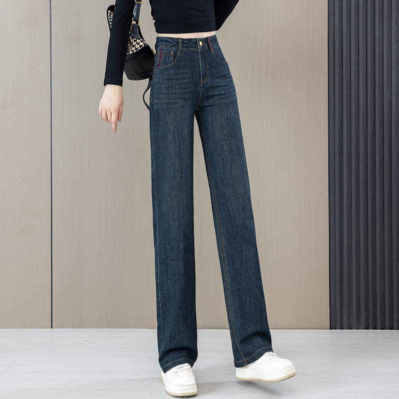 ハイウエスト パンツ ハイウエストストレートデニムパンツ