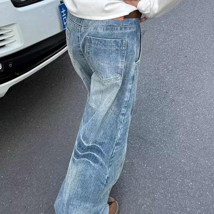 ハイウエスト パンツ ゆったりシルエット 裾広がりデニム