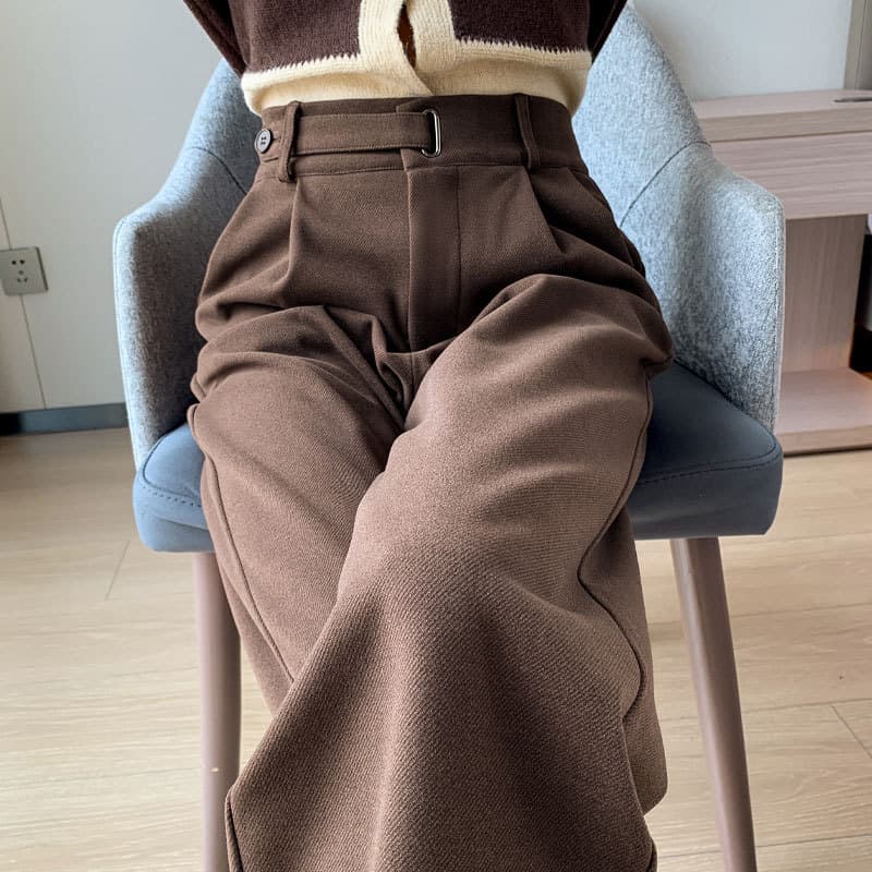 ハイウエスト パンツ ベーシック プリーツ ハイウエストスラックス