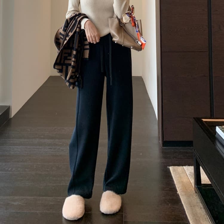 ハイウエスト パンツ ゆるふわルーズ スラックス
