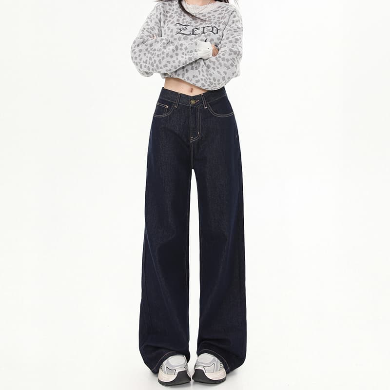 ハイウエスト パンツ 大人の女性向け ハイウエストワイドデニム