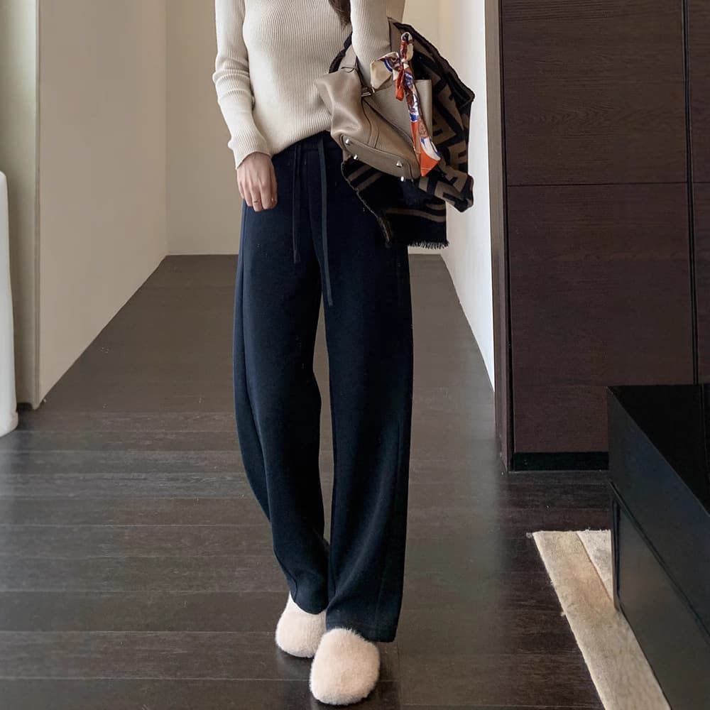 ハイウエスト パンツ ゆるふわルーズ スラックス