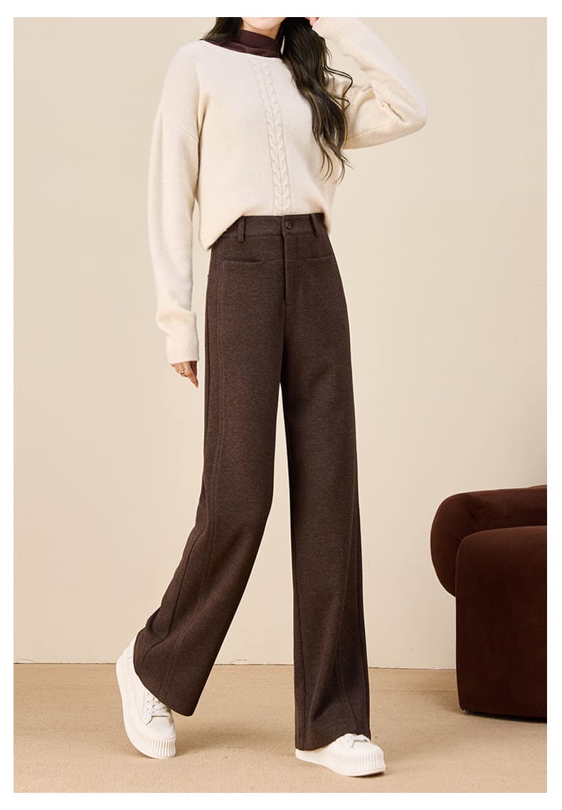 ハイウエスト パンツ ハイウエストストレートワイドパンツ