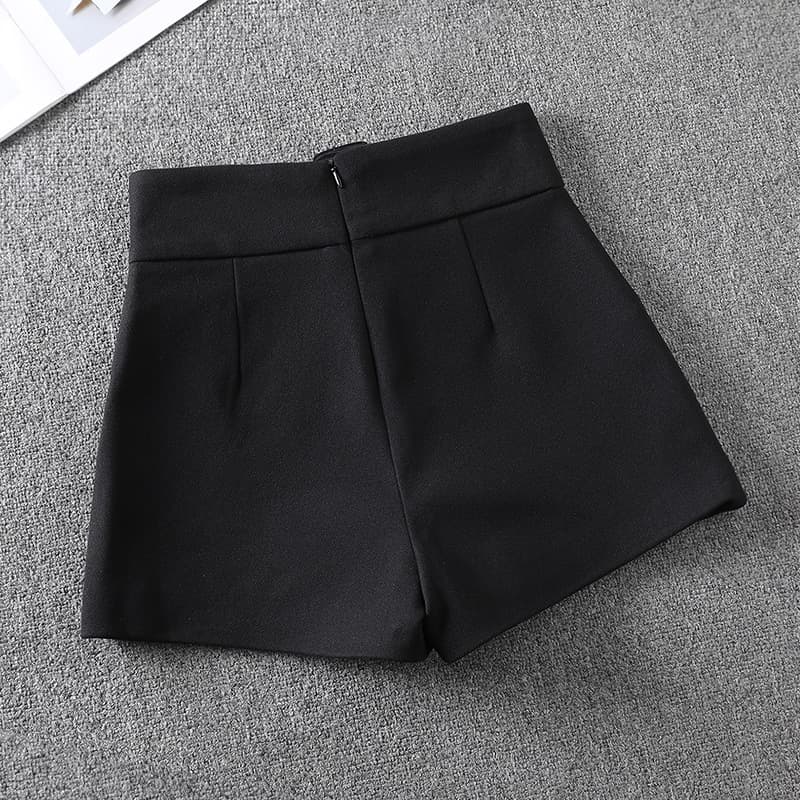 ハイウエスト パンツ ウエストベルト付きショートパンツ