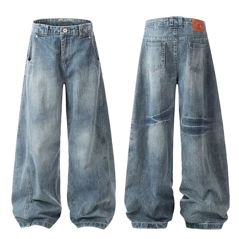 ハイウエスト パンツ ゆったりシルエット 裾広がりデニム