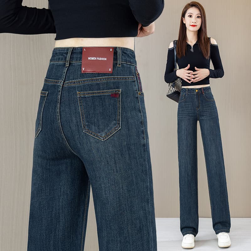 ハイウエスト パンツ ハイウエストストレートデニムパンツ