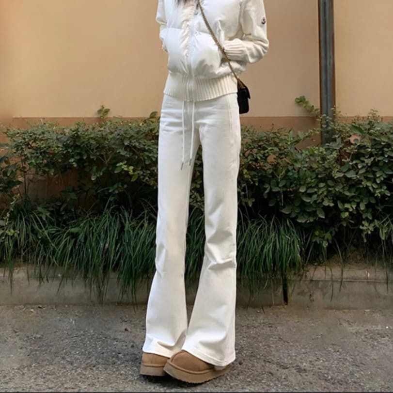 ハイウエスト パンツ トレンド美脚ハイウエストフレア