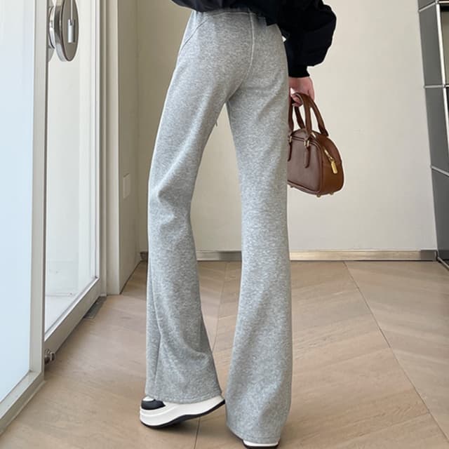 ハイウエスト パンツ ストレッチ美脚ハイウエストフレアパンツ