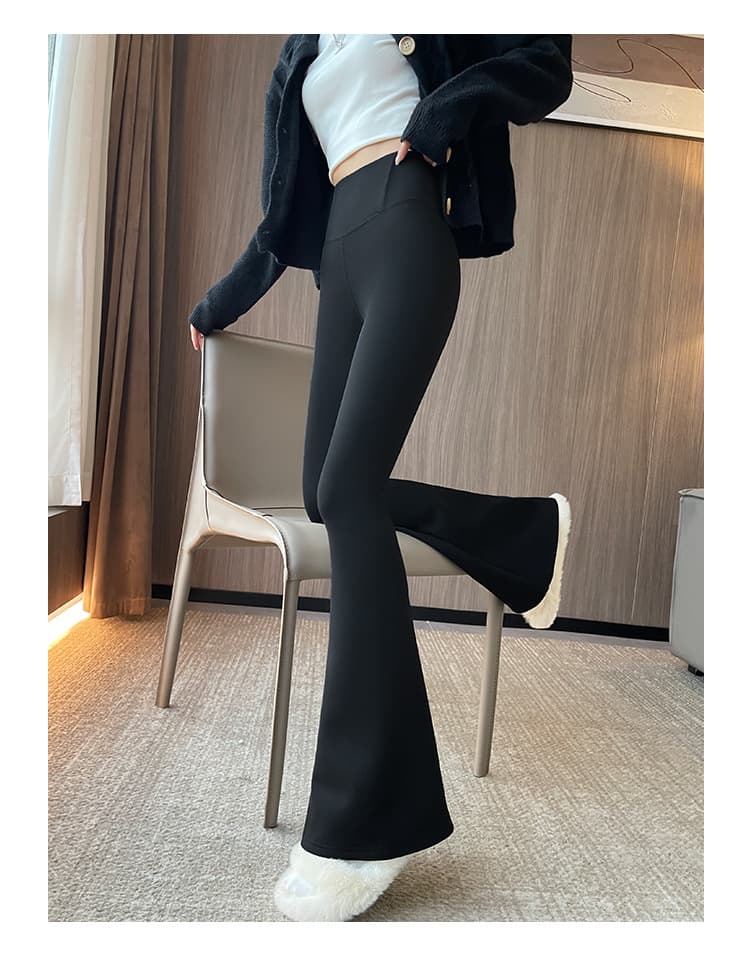 ハイウエスト パンツ ベーシックフレア美脚パンツ