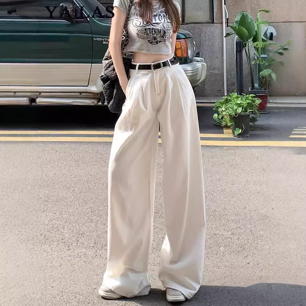 ハイウエスト パンツ ドレープ感たっぷりワイドパンツ