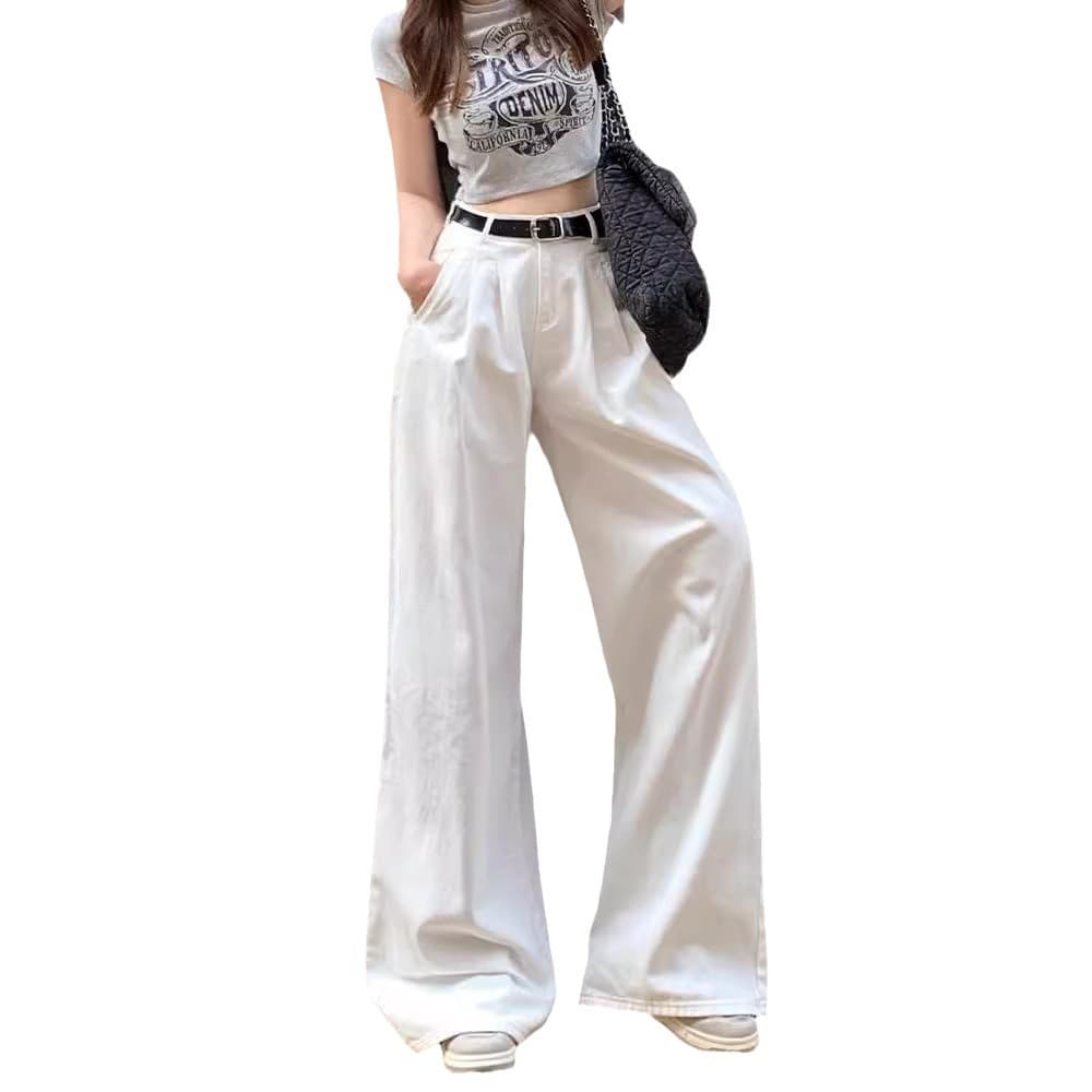 ハイウエスト パンツ ドレープ感たっぷりワイドパンツ