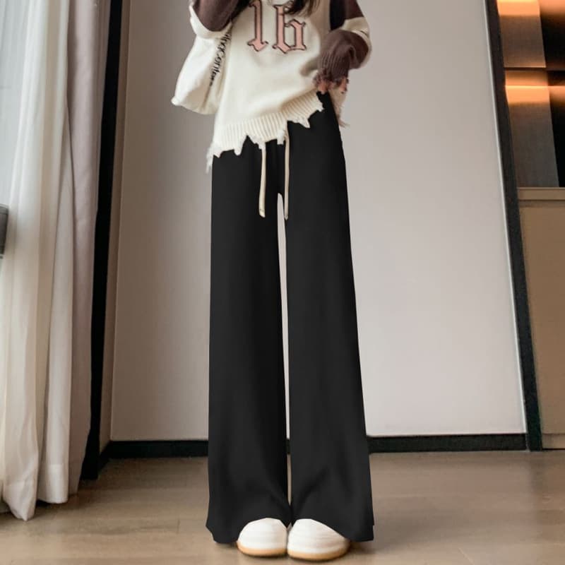 ハイウエスト パンツ プリーツ デザイン ワイドパンツ